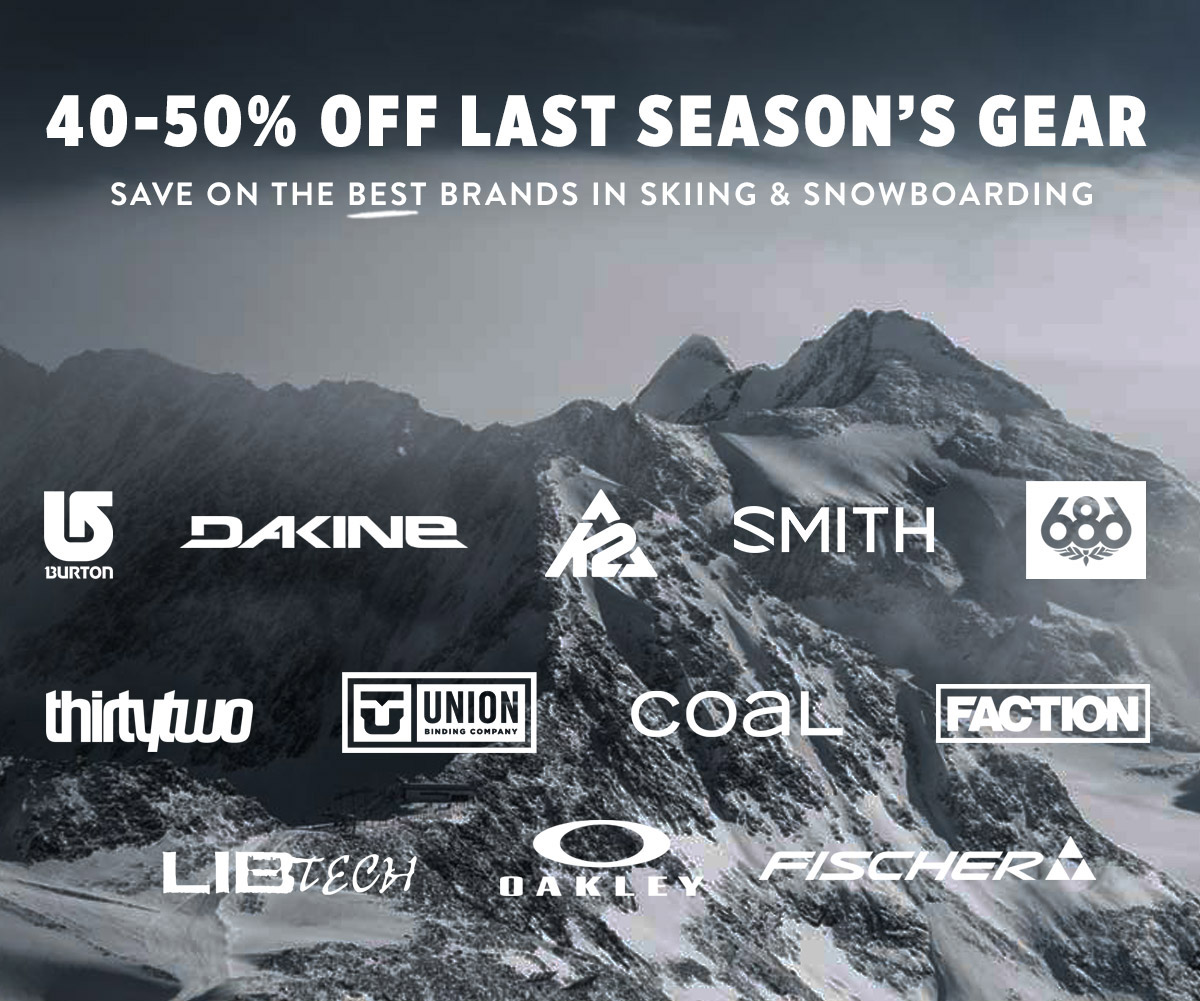 Discounts on last season's gear