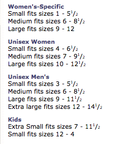 Fox River Socks Size Chart