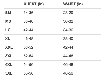 Under Armour Base 2 0 Size Chart