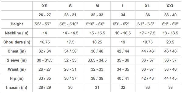 Volcom Size Chart Snowboard Pants